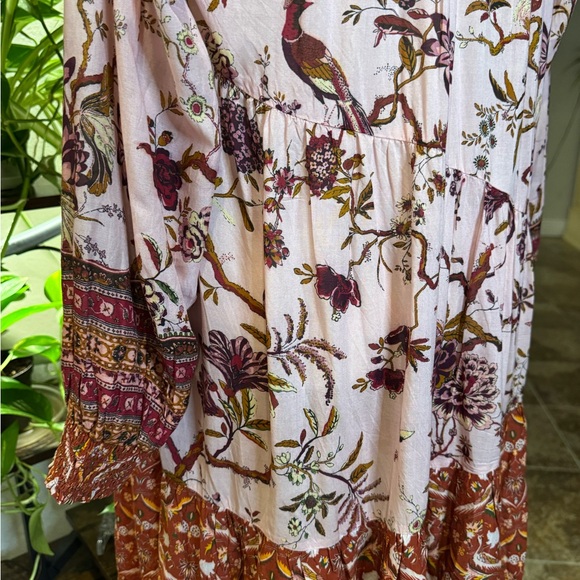 Anthropologie Rust and Cream Floral Dress - Picture 6 of 14